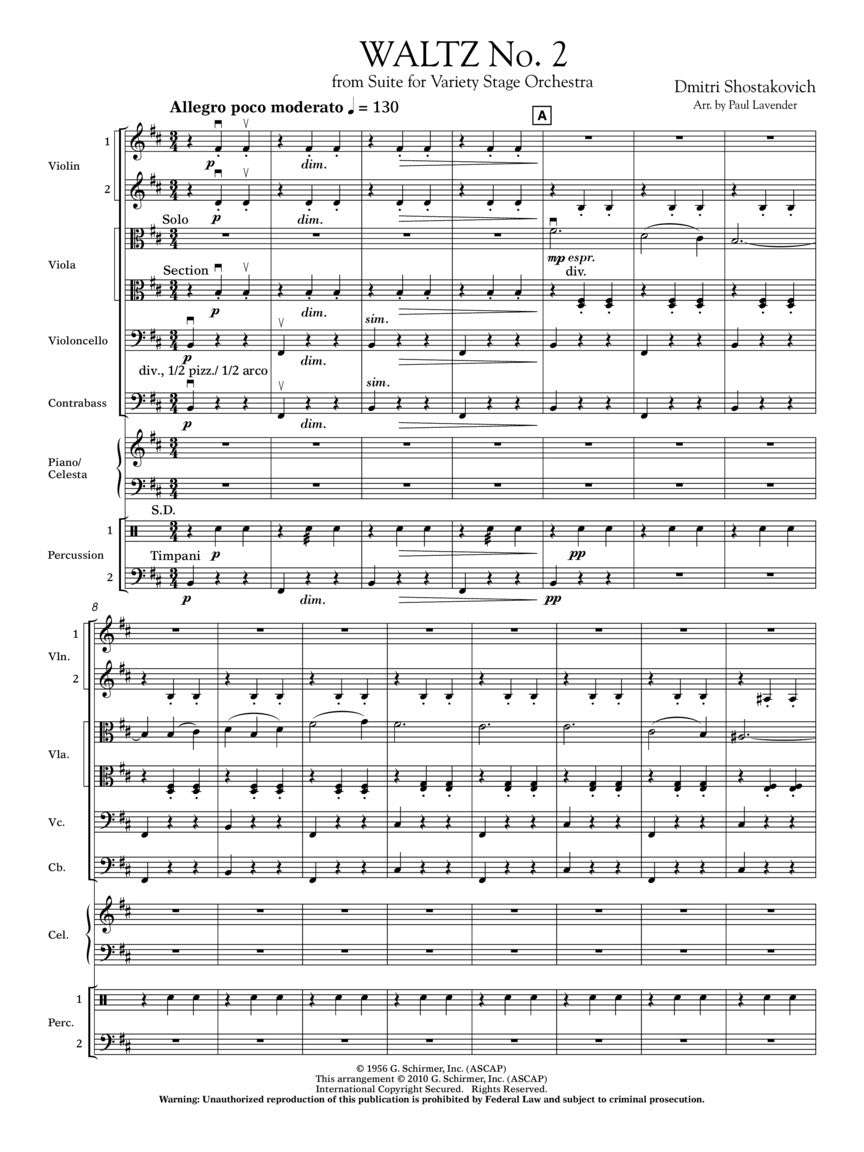 Shostakovich Waltz No. 2 (from Suite for Variety Stage Orchestra)