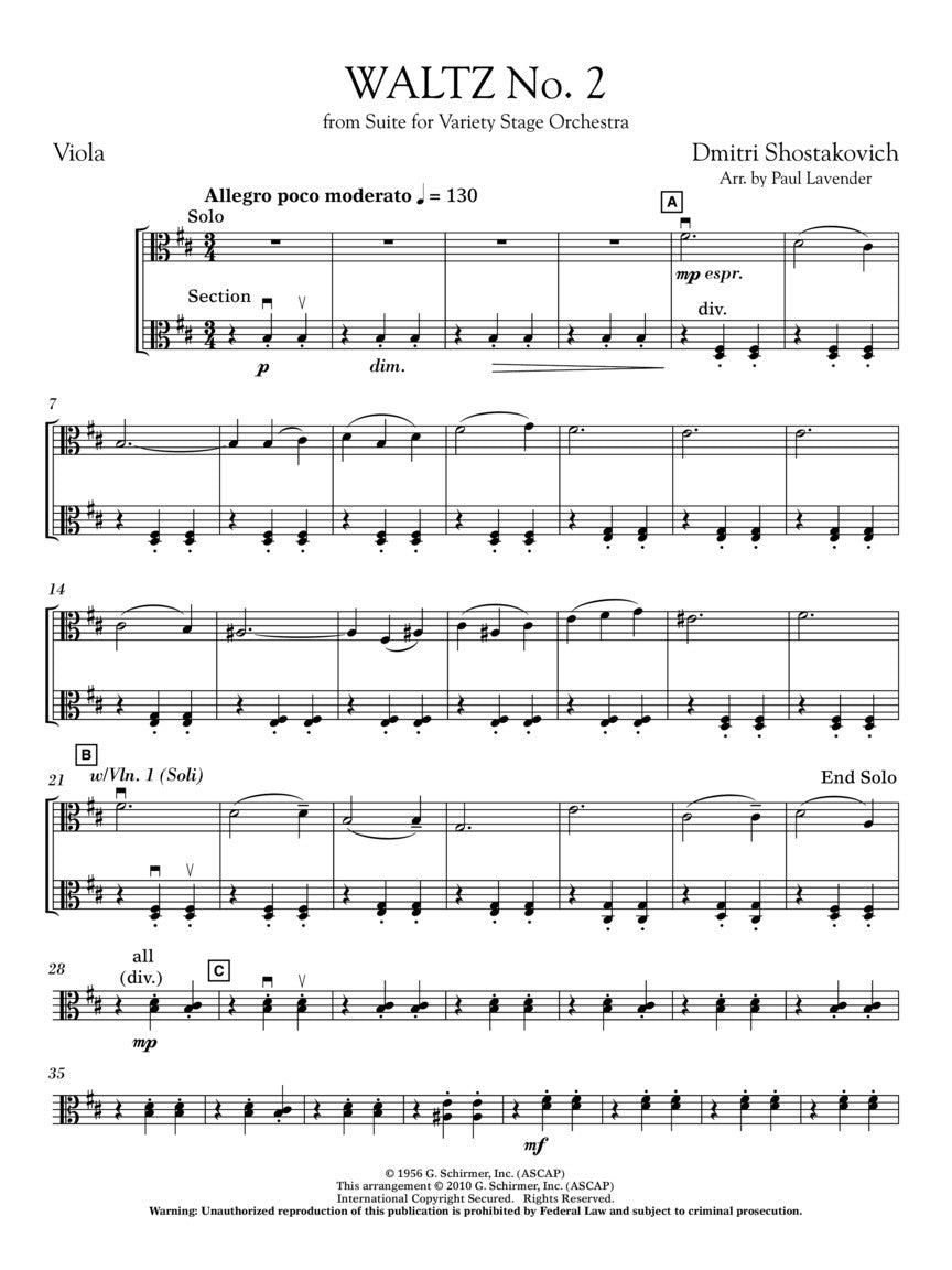 Shostakovich Waltz No. 2 (from Suite for Variety Stage Orchestra)