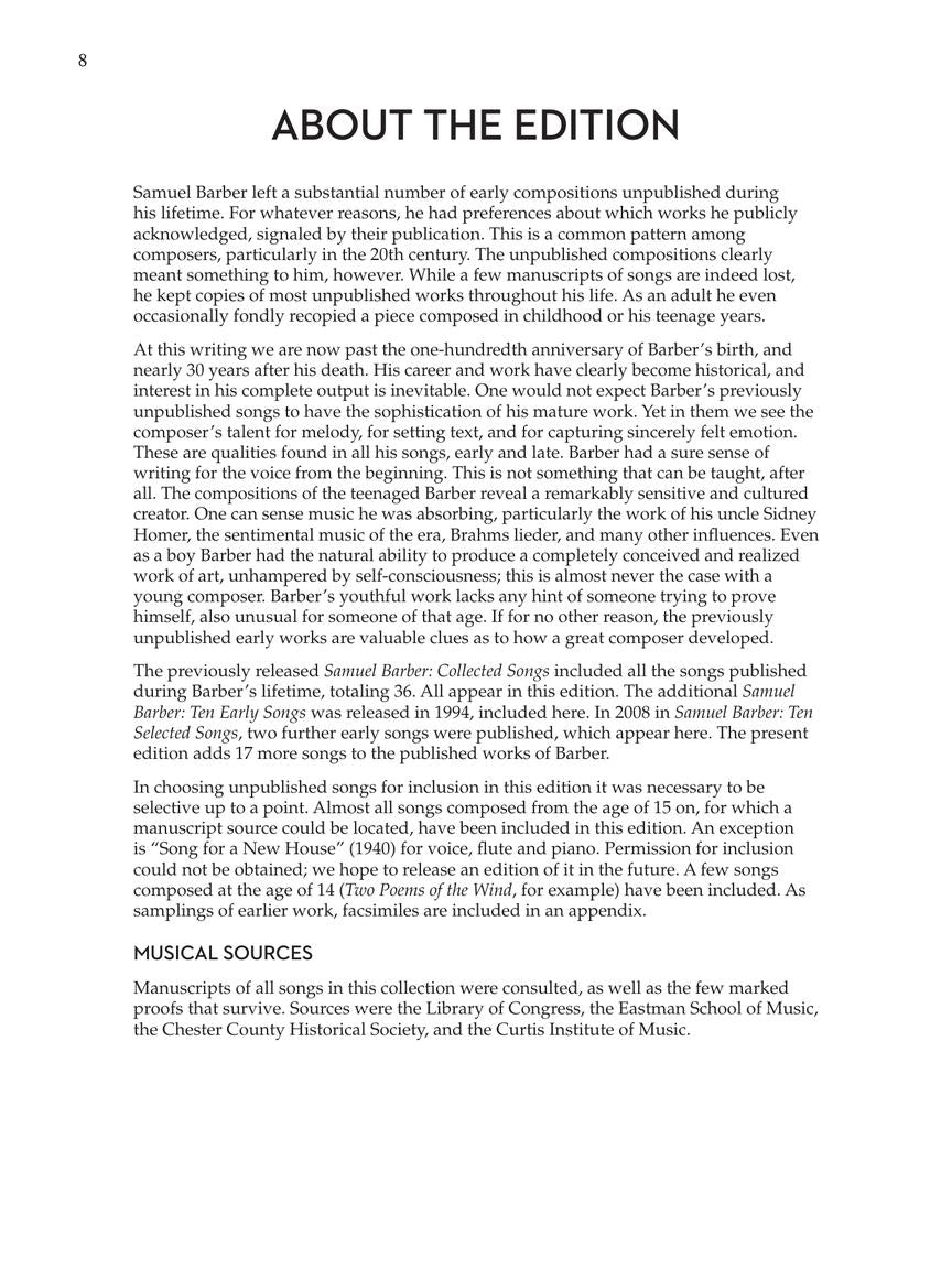 Barber: 65 Songs High Voice Edition