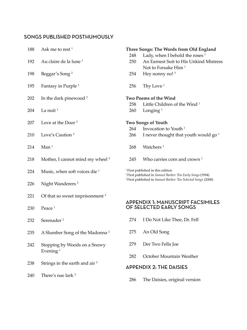 Barber: 65 Songs Medium/Low Voice Edition
