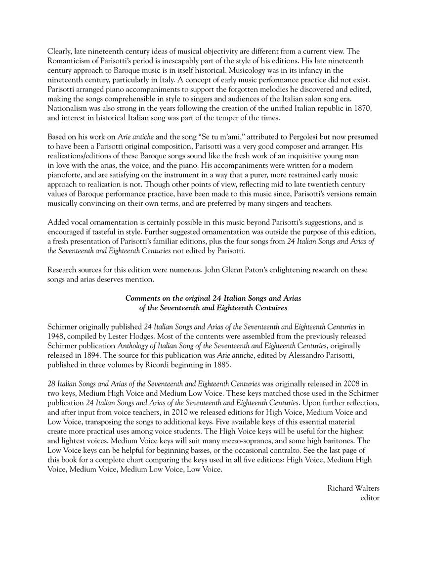 28 Italian Songs & Arias of the 17th & 18th Centuries