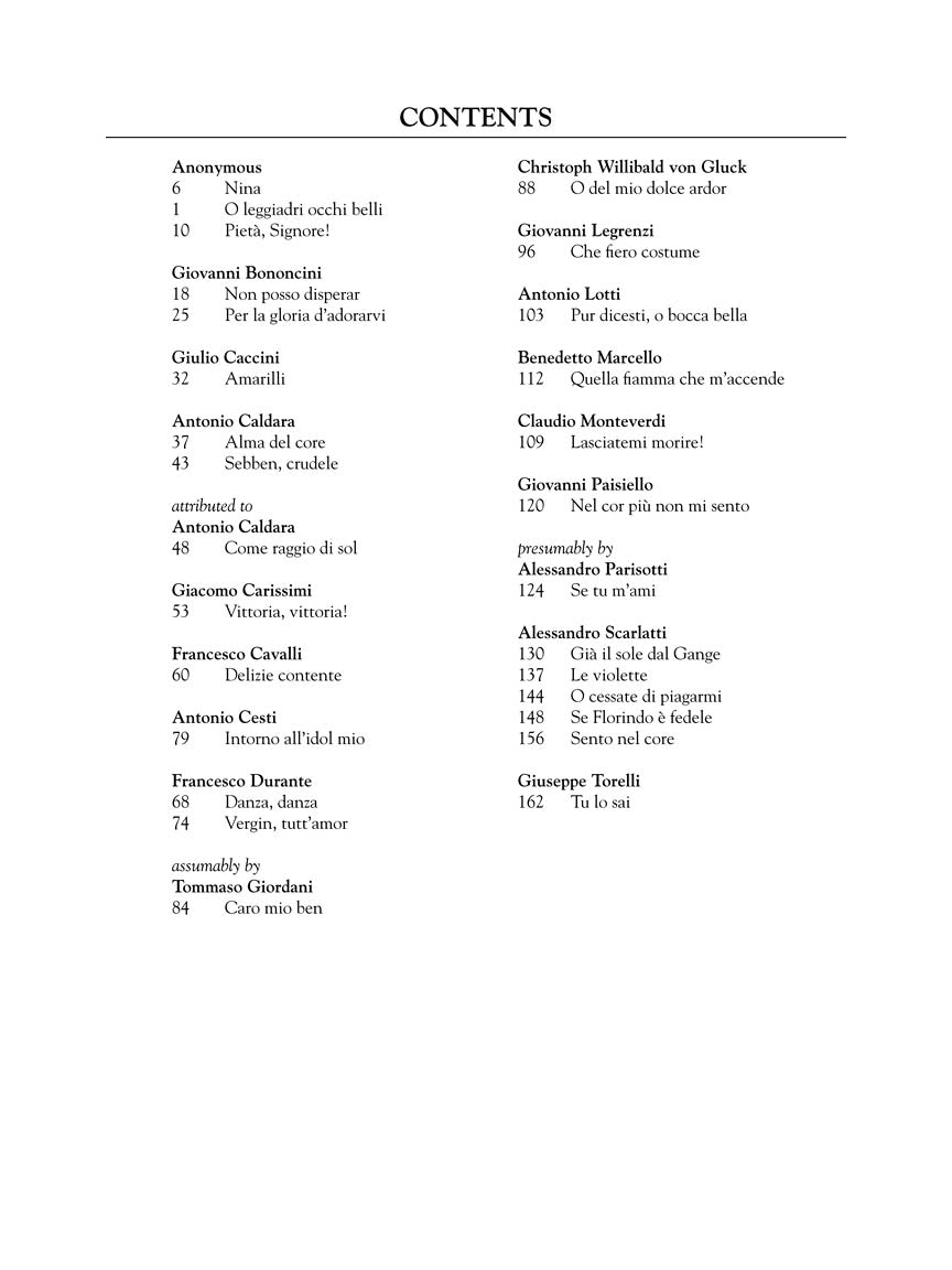 28 Italian Songs & Arias of the 17th & 18th Centuries