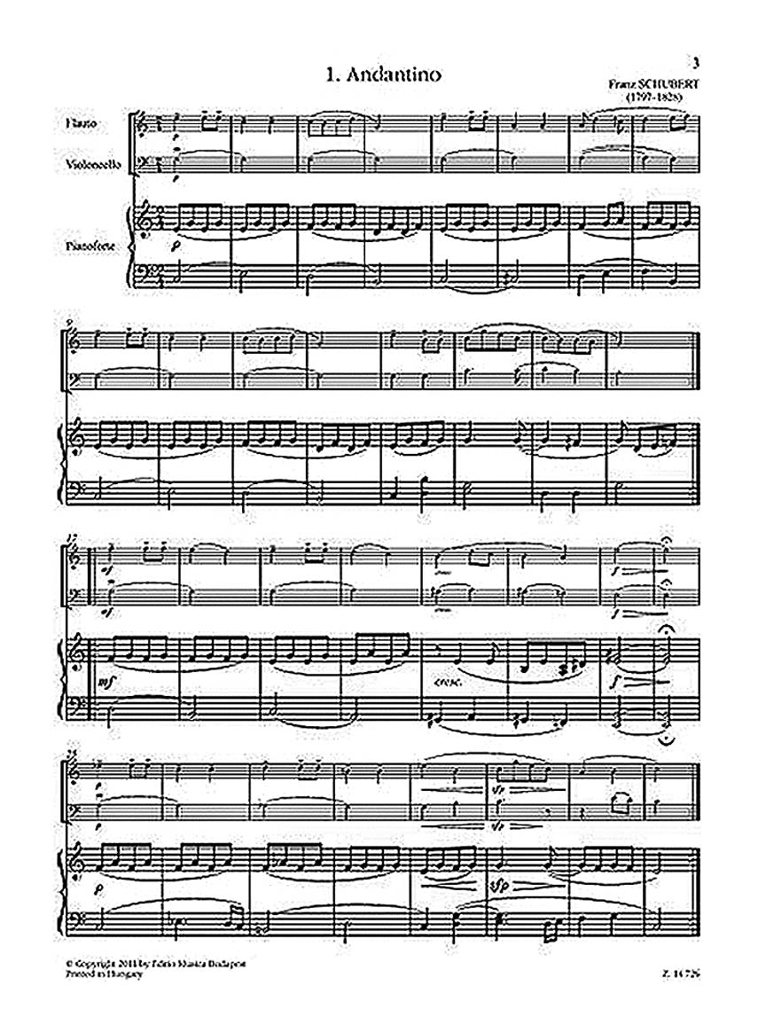 Trios for Flute, Cello & Piano - Musica da camera - Score and Parts