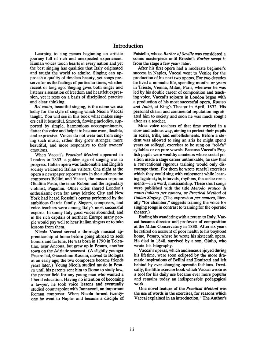 Vaccai Practical Method of Italian Singing for Mezzo-Soprano (Alto) or Baritone - Book/Online Audio