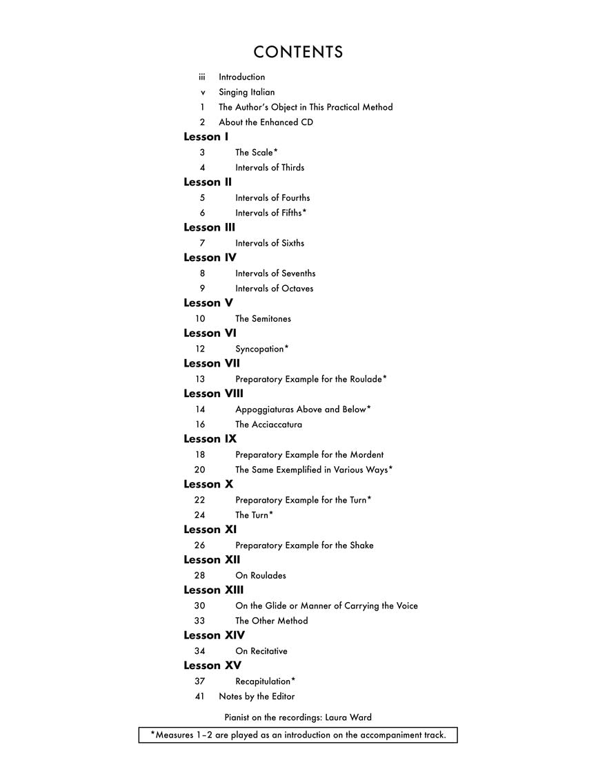 Vaccai Practical Method of Italian Singing for Mezzo-Soprano (Alto) or Baritone - Book/Online Audio
