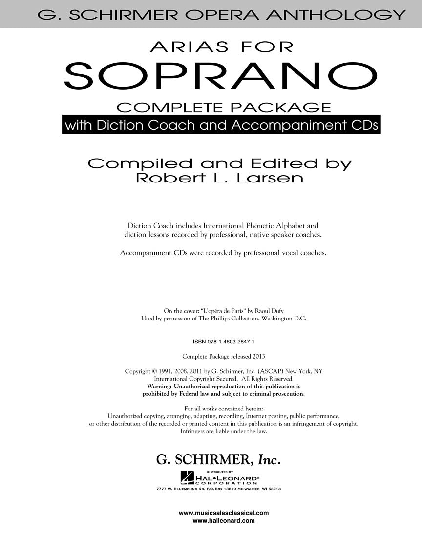 Arias for Soprano - Complete Package