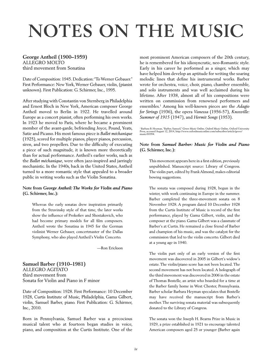 G. Schirmer Violin Anthology