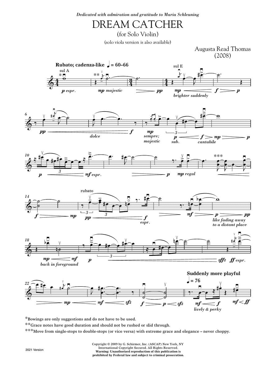 Dream Catcher - Solo Violin