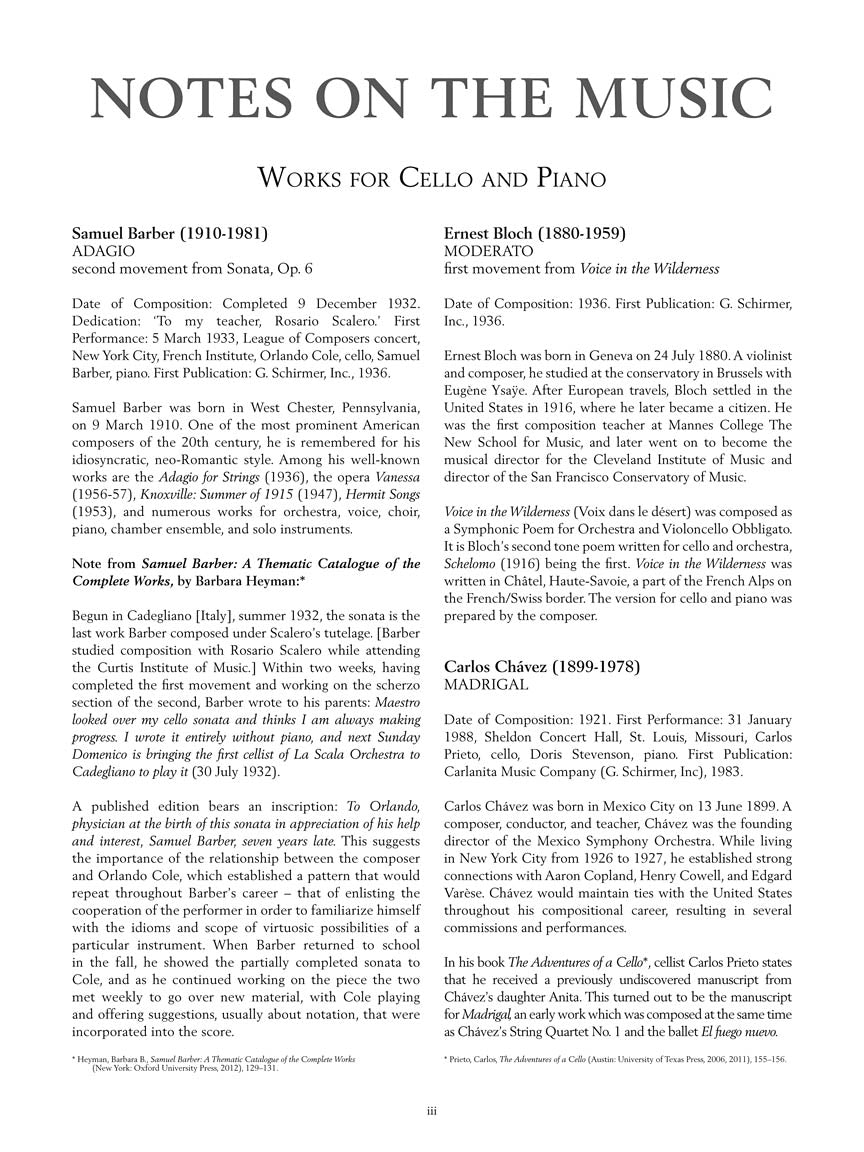 G. Schirmer Cello Anthology