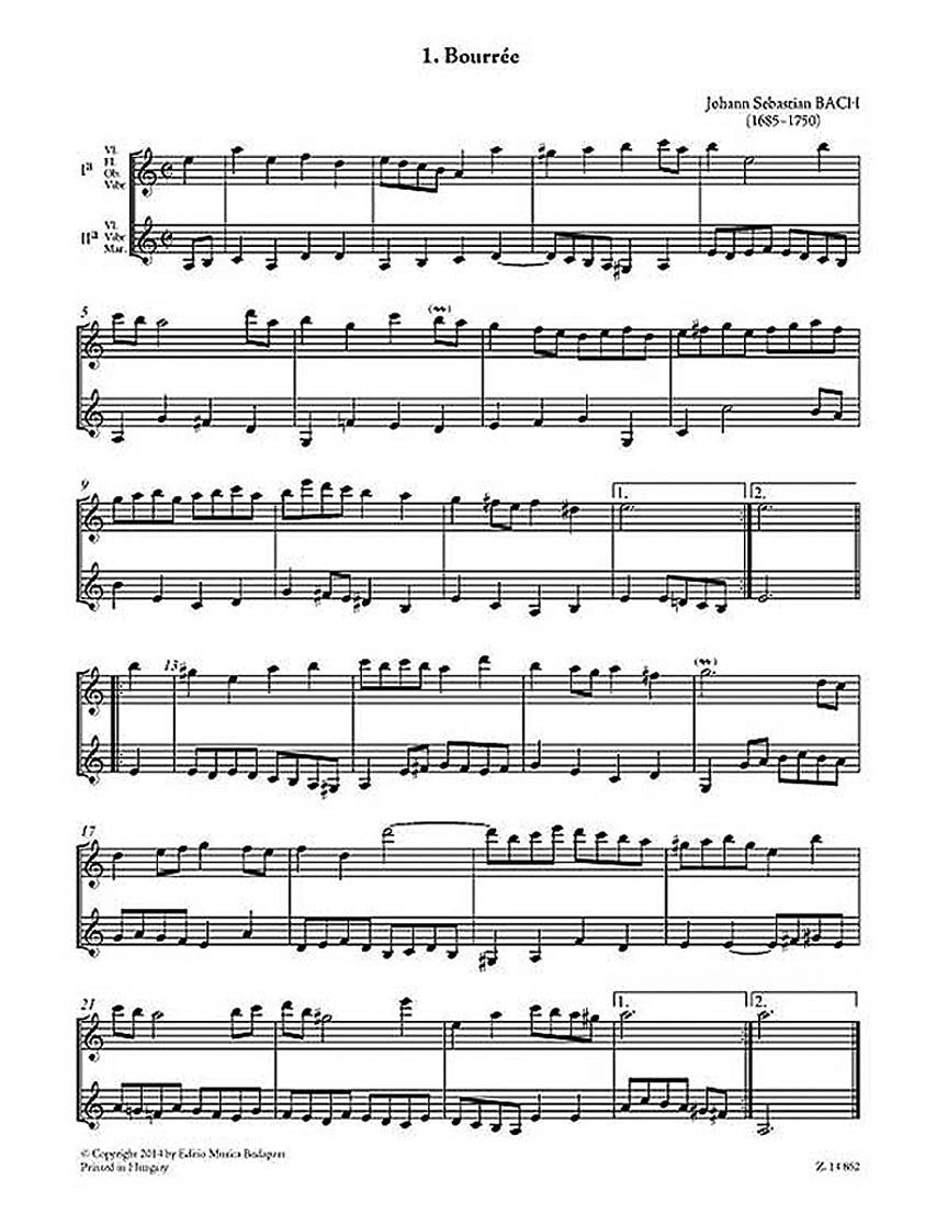 Advanced Level Duos with Optional Combinations of Instruments Score and Parts