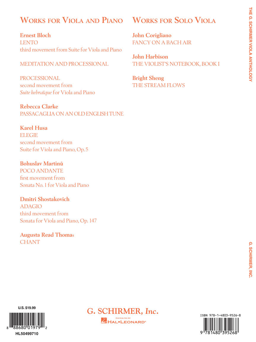 G. Schirmer Viola Anthology - Viola and Piano