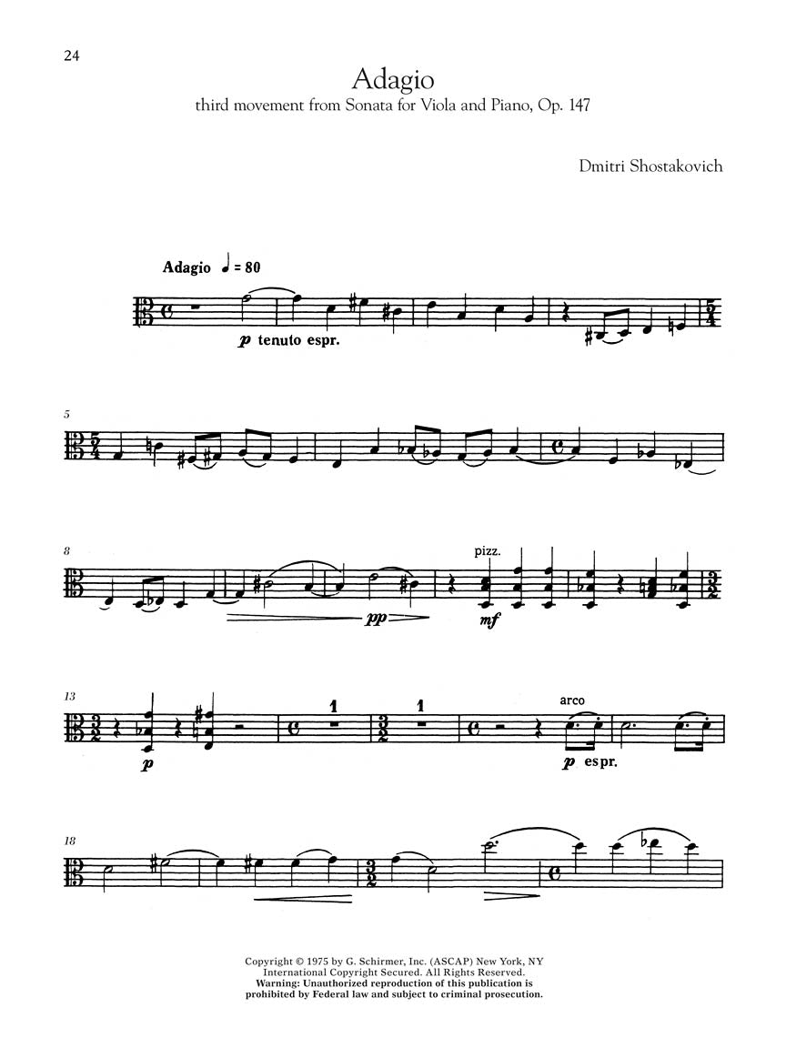 G. Schirmer Viola Anthology - Viola and Piano