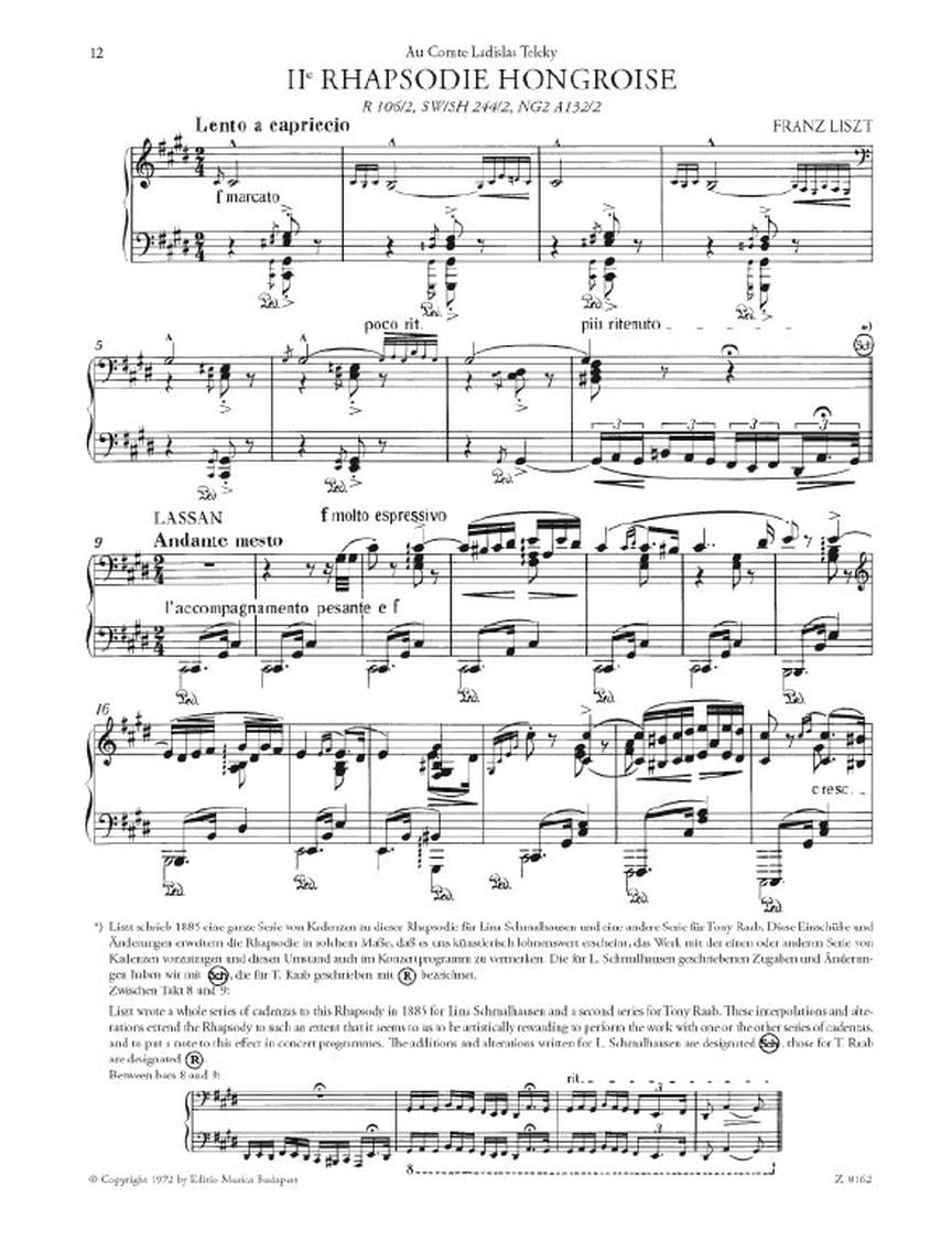 Liszt Hungarian Rhapsody No. 2 Piano Solo