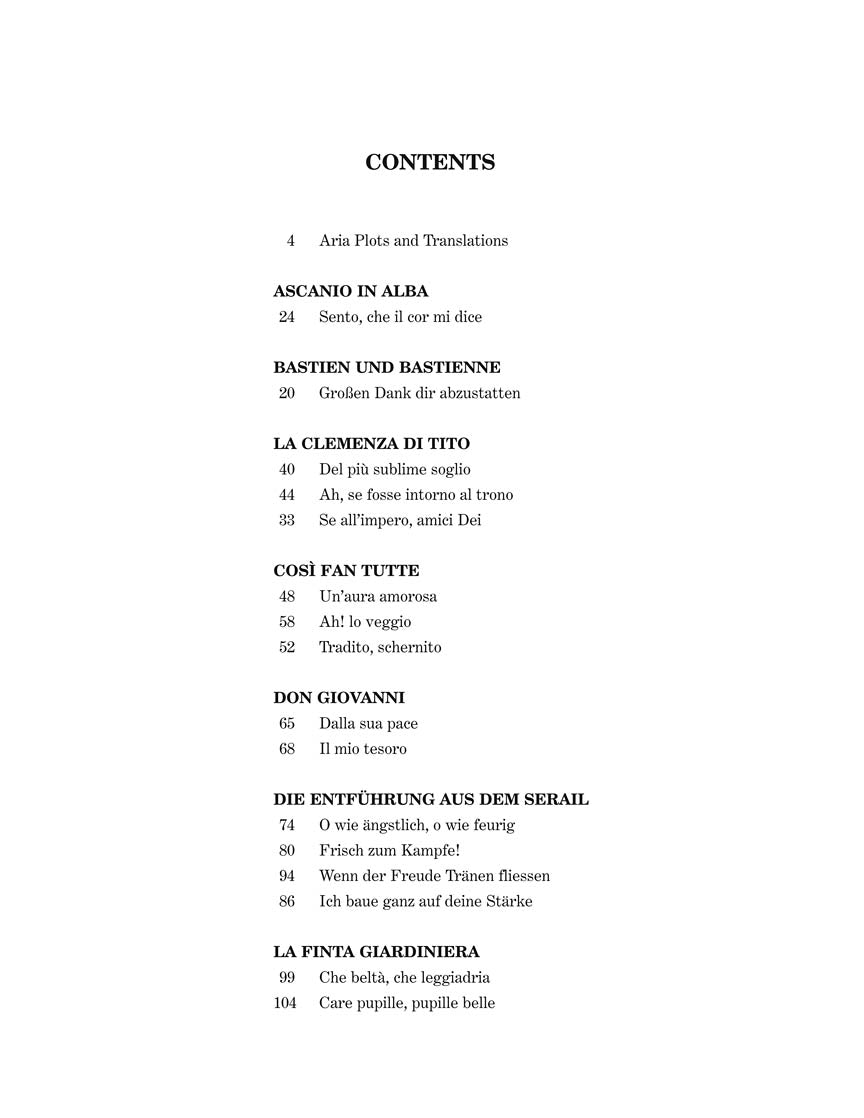 Mozart Opera Arias Tenor