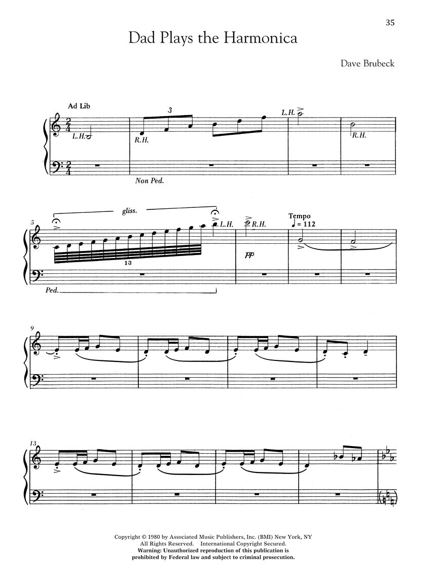 20th Century American Composers - Upper Intermediate to Early Advanced Level Piano