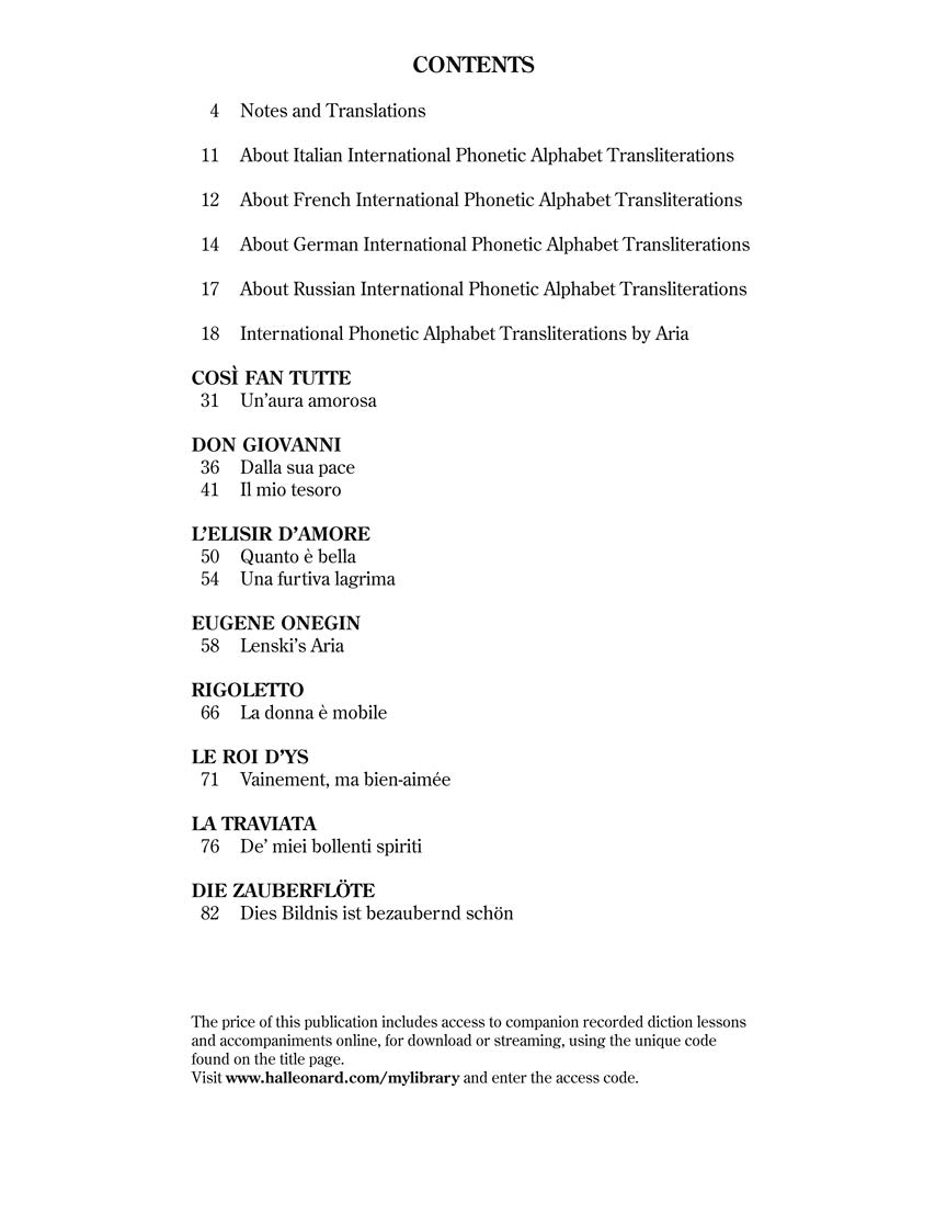 Tenor Selected Opera Arias