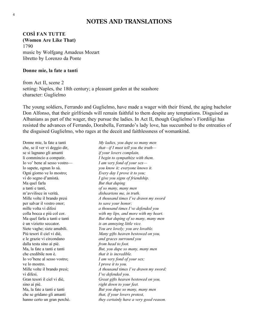 Baritone Selected Opera Arias