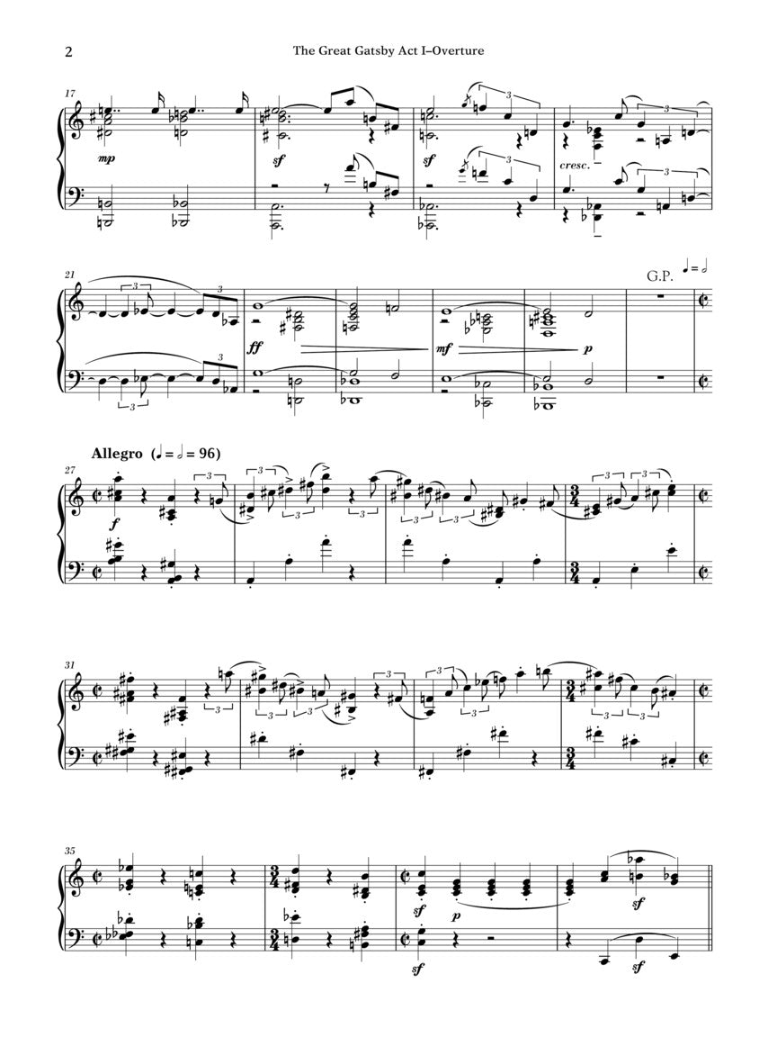 Harbison The Great Gatsby Vocal Score