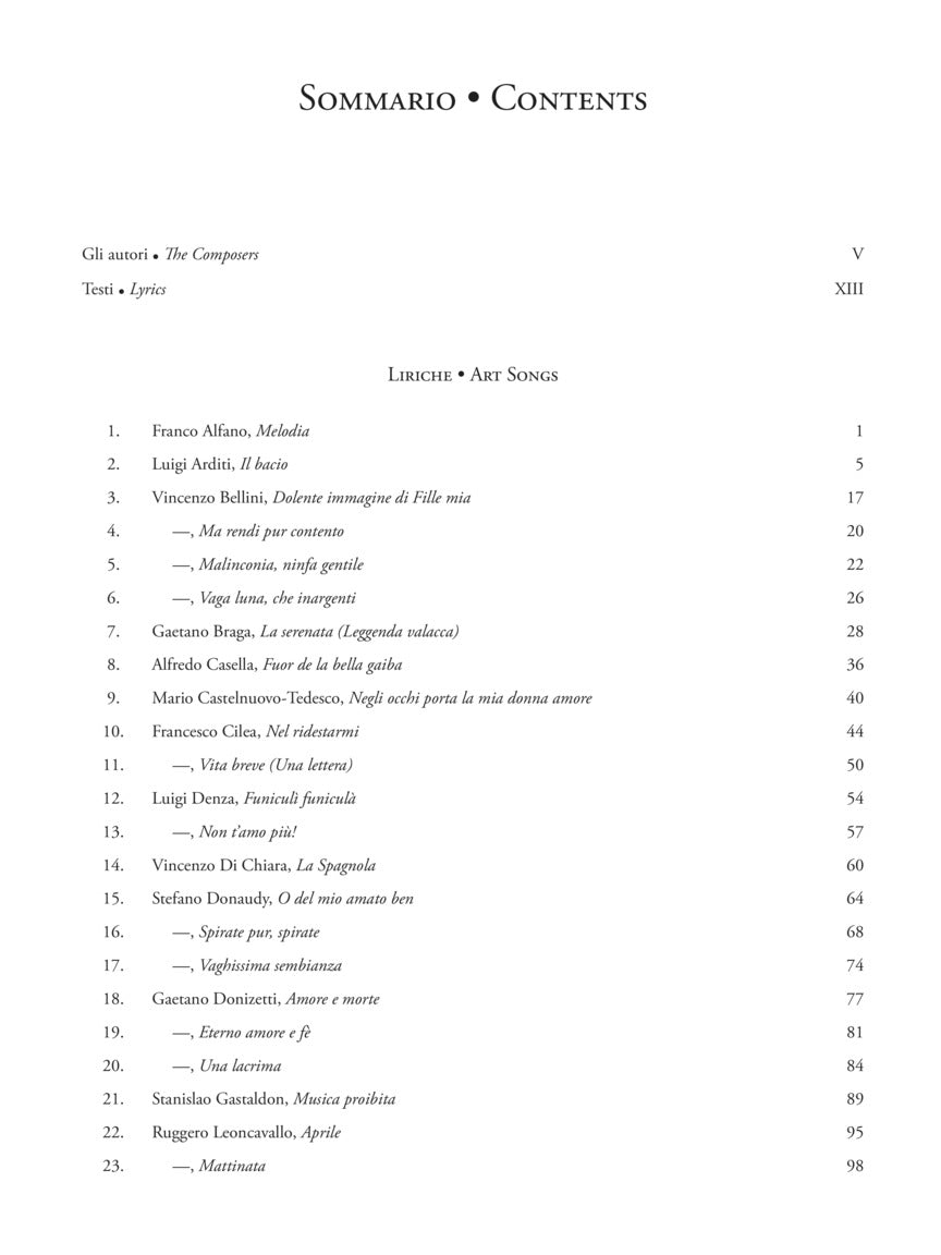 Italian Art Songs - High Voice - Songs From The 19th And 20th Centuries