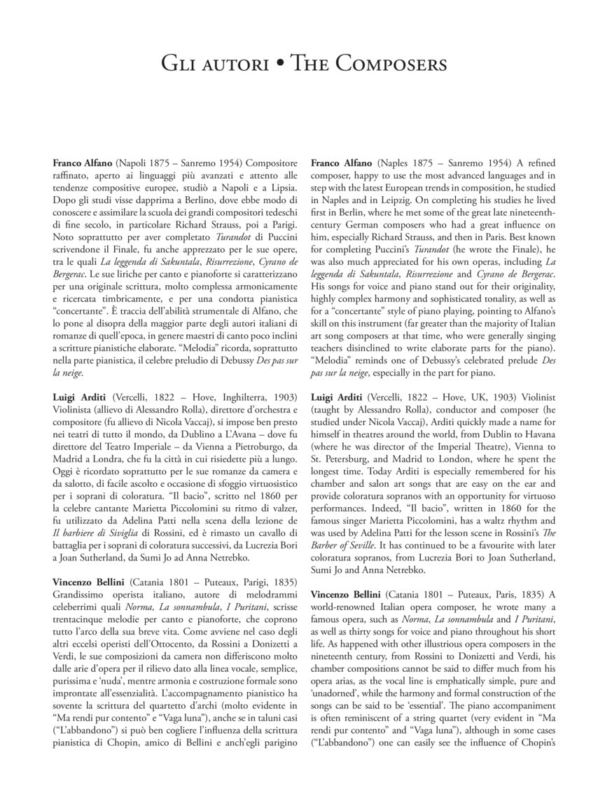 Italian Art Songs - High Voice - Songs From The 19th And 20th Centuries