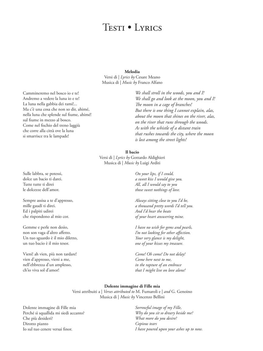 Italian Art Songs - High Voice - Songs From The 19th And 20th Centuries