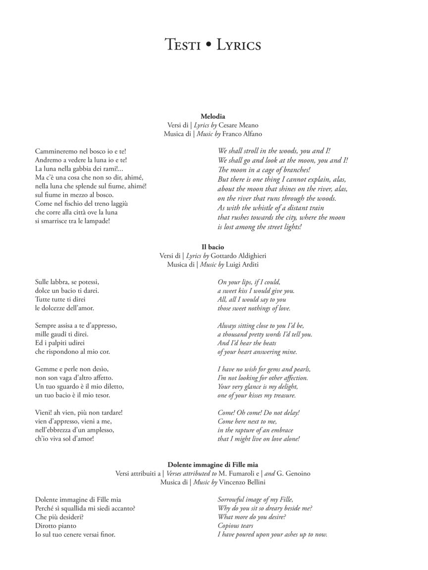 Italian Art Songs - Medium/low Voice - Songs From The 19th And 20th Centuries