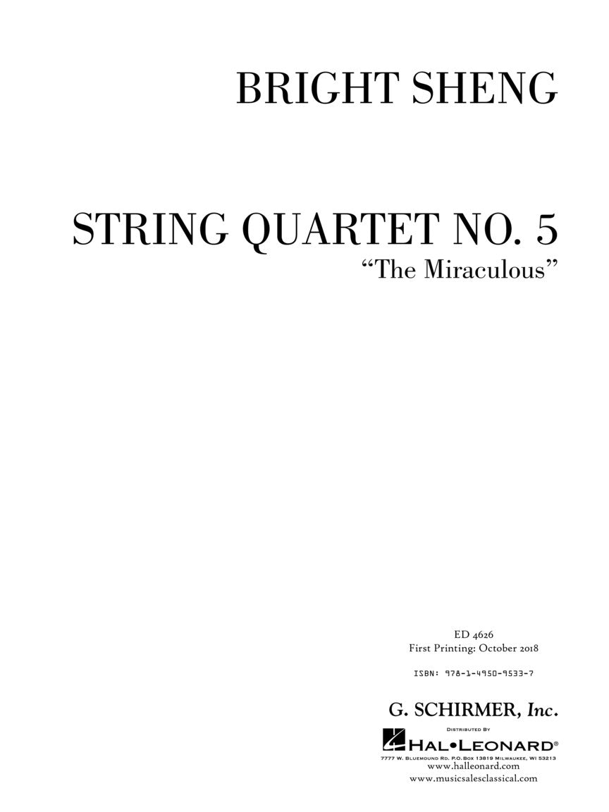 String Quartet No. 5 The Miraculous - Score and Parts