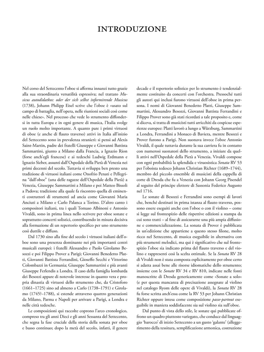 10 Italian Sonatas for Oboe and Continuo