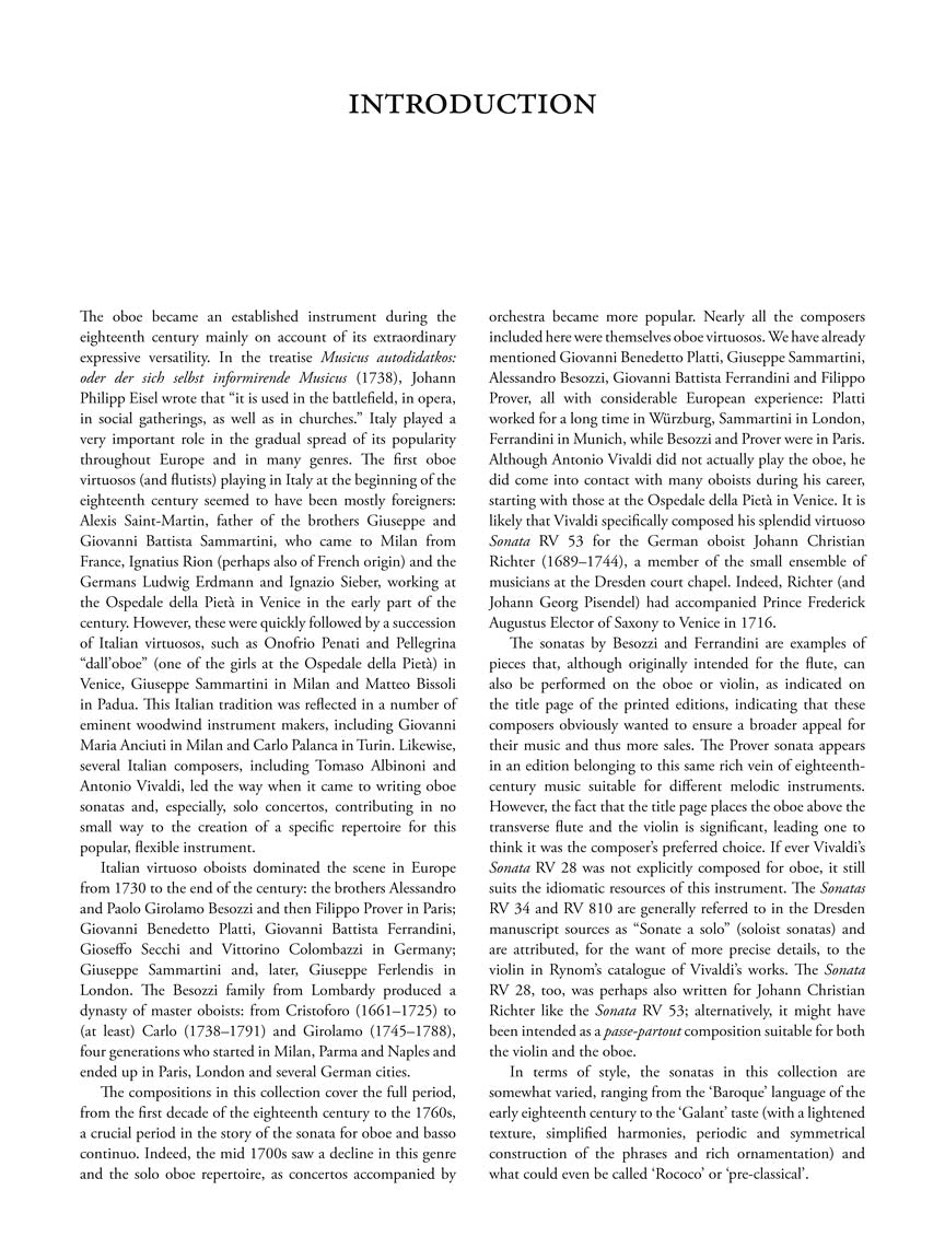 10 Italian Sonatas for Oboe and Continuo