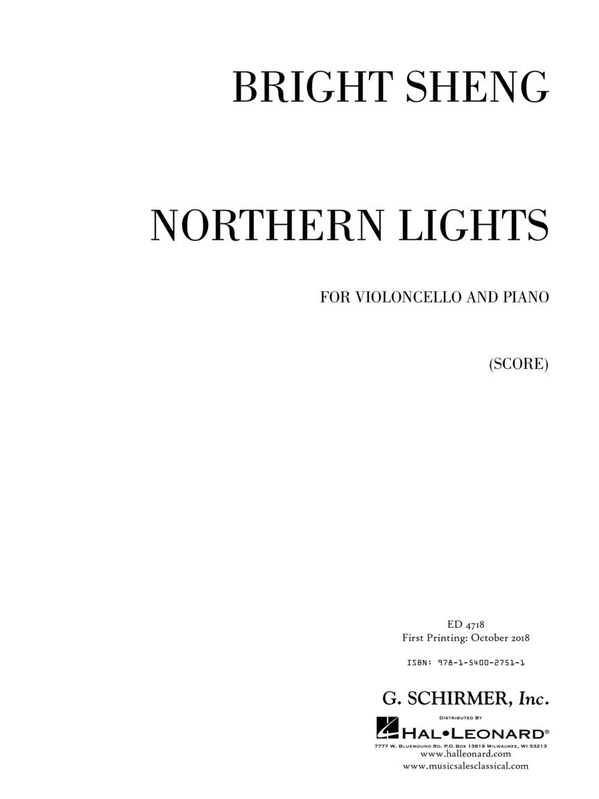 Sheng Northern Lights for Violoncello and Piano