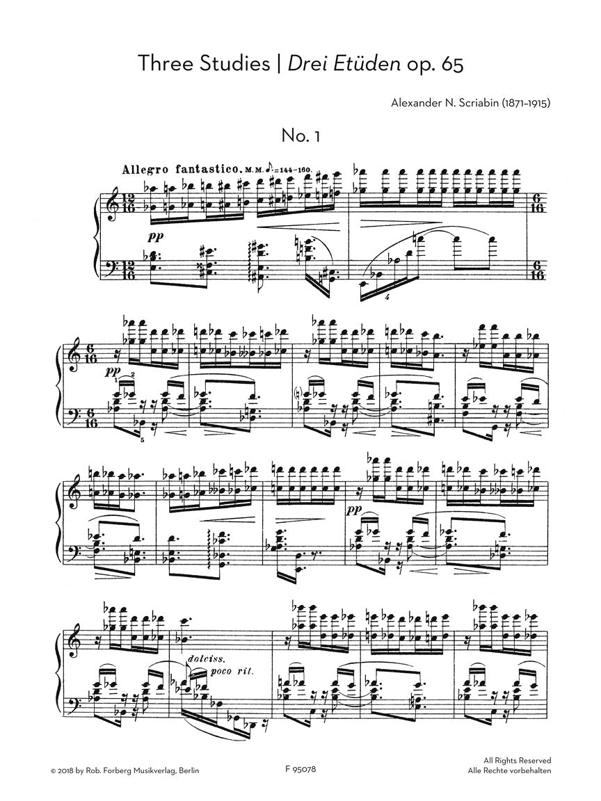 Scriabin: Three Studies for Piano, Op. 65