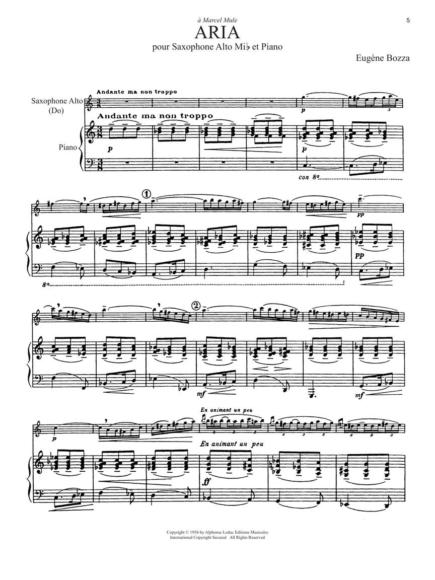 Eight Saxophone Pieces By French Composers - Alto Saxophone And Piano