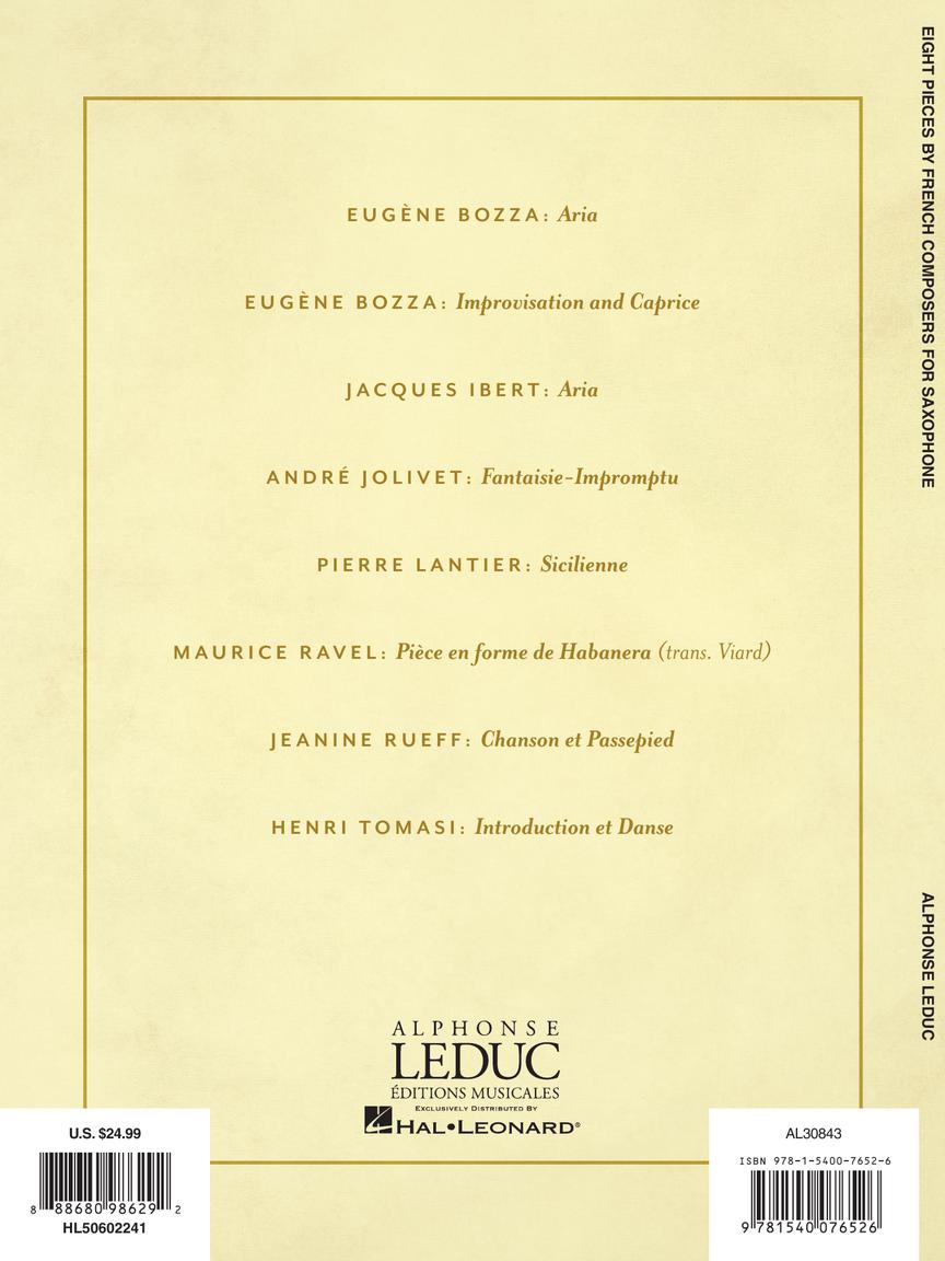 Eight Saxophone Pieces By French Composers - Alto Saxophone And Piano