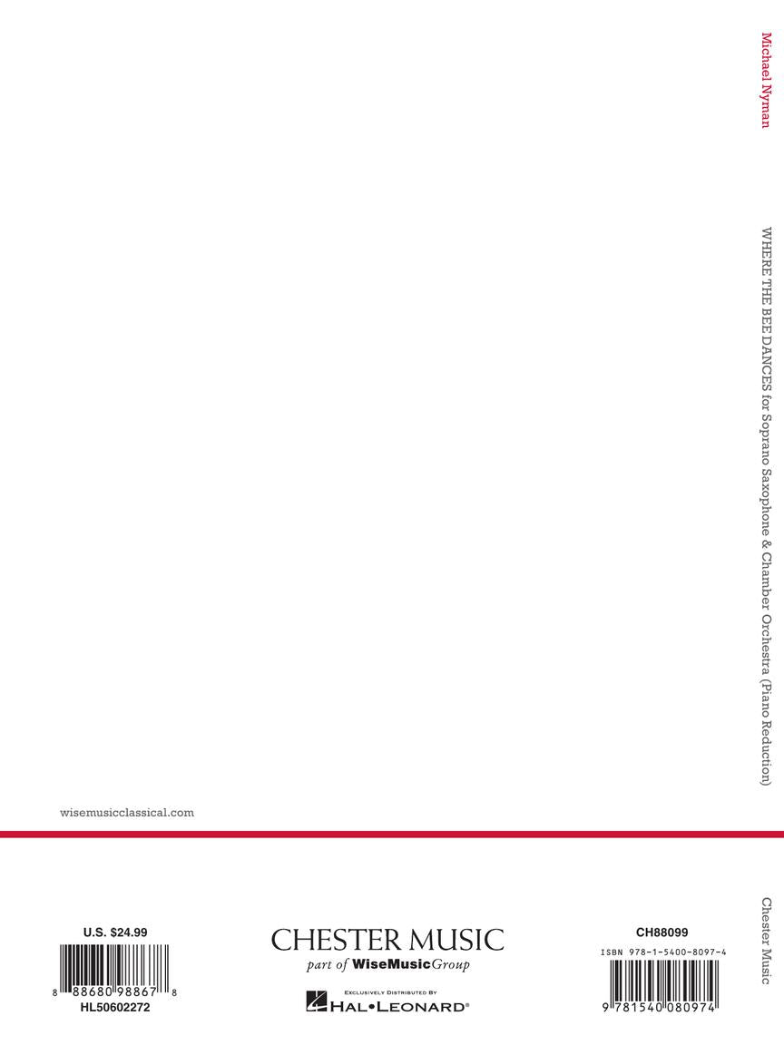 Nyman Where the Bee Dances Saxophone/Piano Reduction