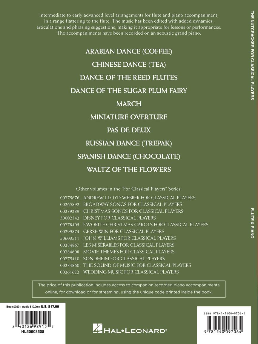 Tchaikovsky The Nutcracker for Classical Players Flute and Piano