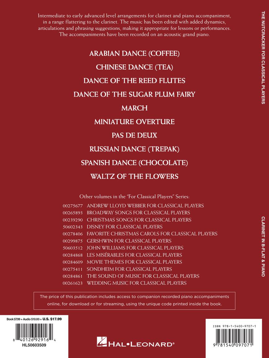 Tchaikovsky The Nutcracker for Classical Players Clarinet and Piano