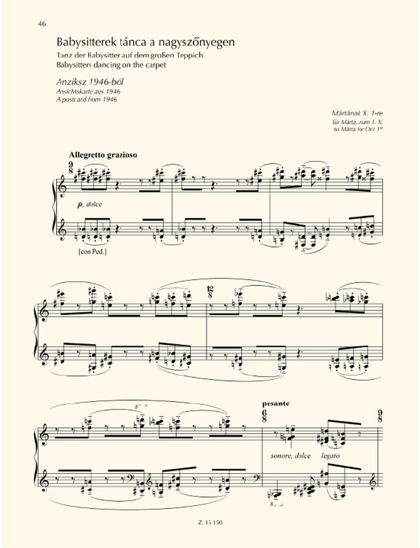 Kurtag Games X Diary Entries, Personal Messages  for Piano Solo