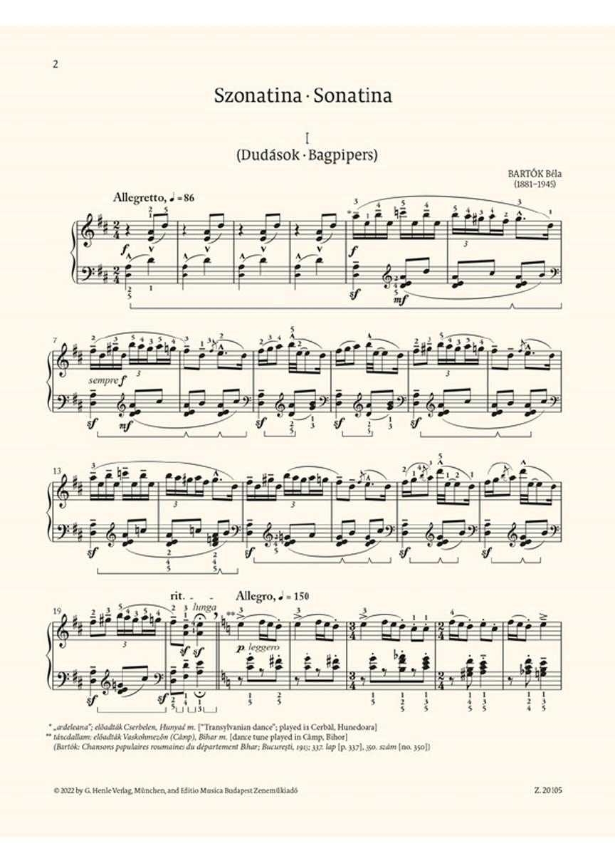 Bartók: Sonatina (1915) for Solo Piano