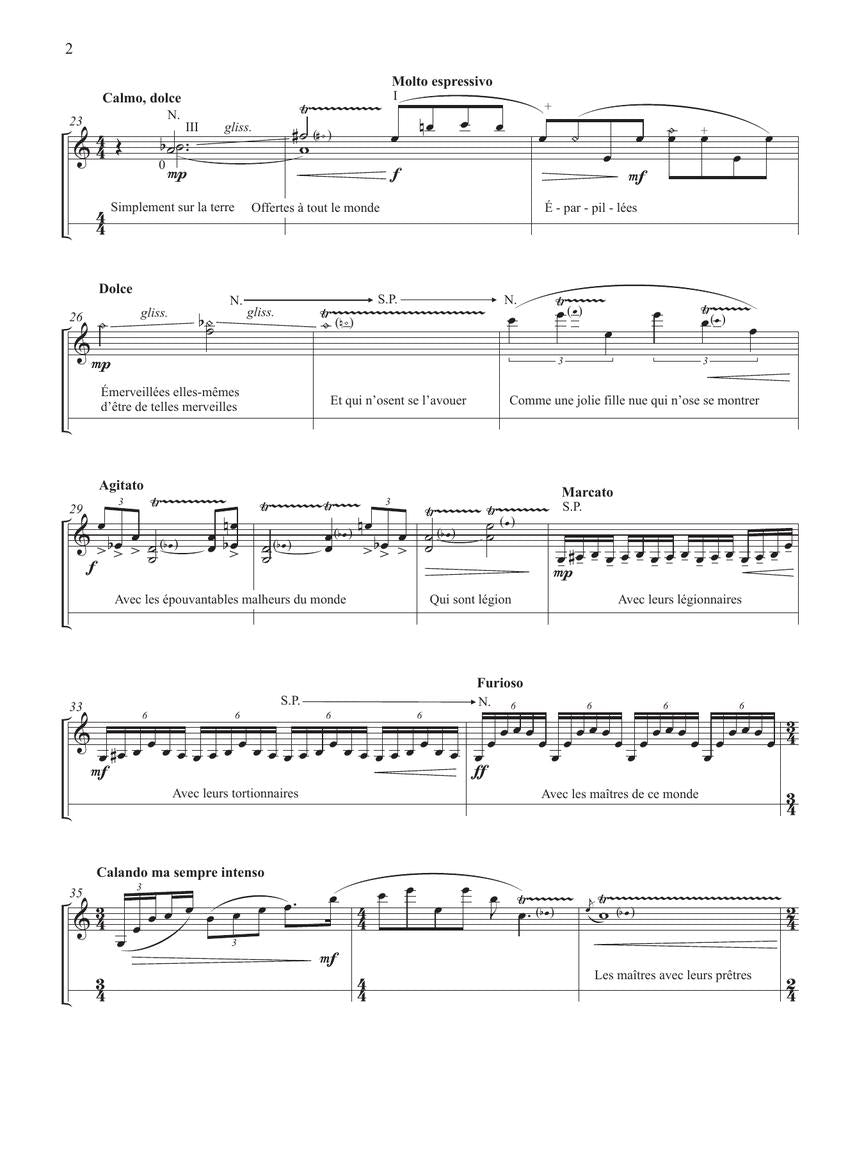 Saariaho Trois poèmes de Jacques Prèvert for Violin and Actor