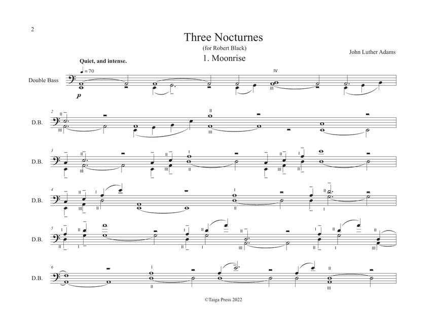 John Luther Adams: Three Nocturnes for Solo Double Bass