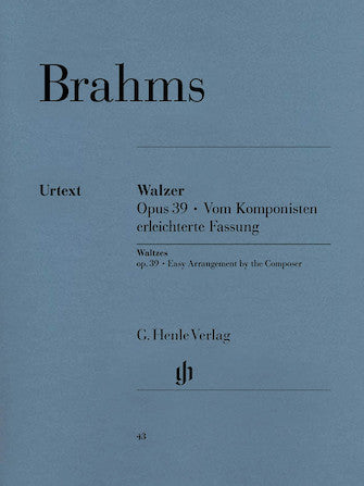 Brahms Waltzes Op. 39 Easy Arrangement by the Composer CLEARANCE SHEET MUSIC / FINAL SALE