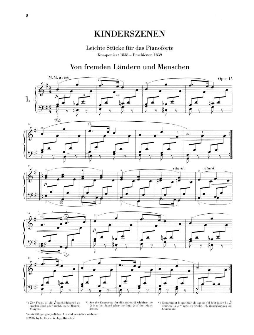 Schumann Kinderszenen (Scenes from Childhood) Opus 15