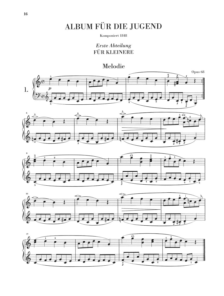 Schumann Album for the Young Opus 68 and Kinderszenen (Scenes from Childhood) Opus 15