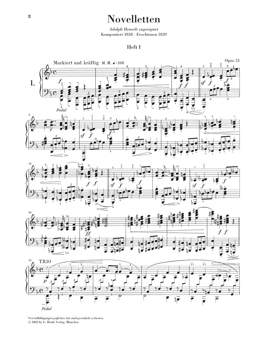Schumann Novellettes Opus 21
