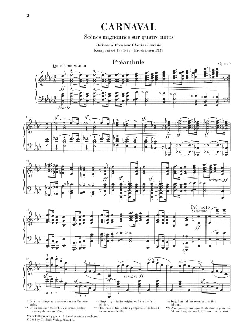 Schumann Carnaval Opus 9