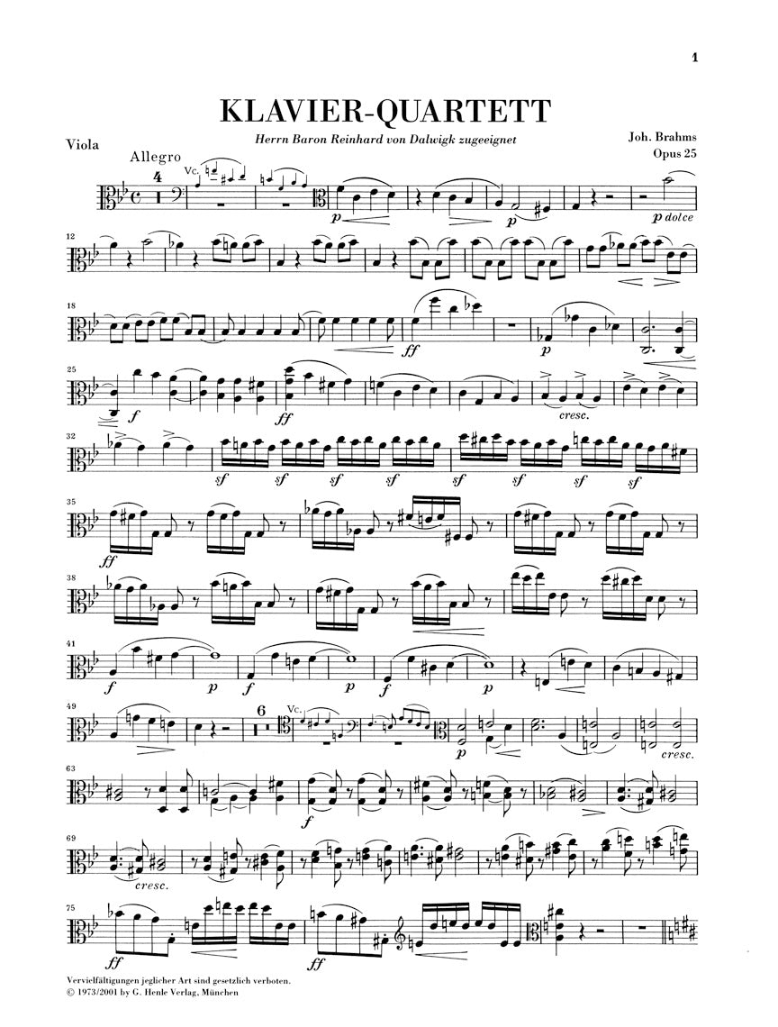 Brahms Piano Quartet in G minor Opus 25