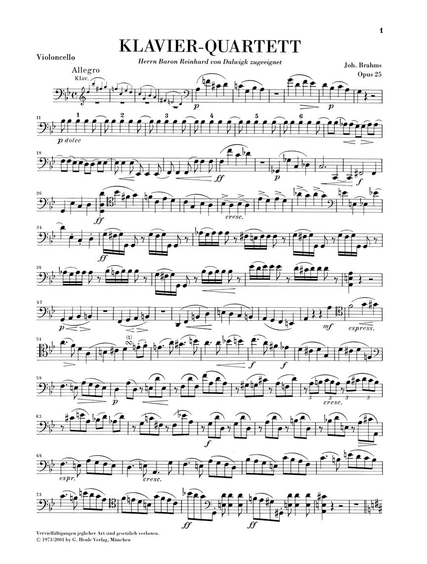 Brahms Piano Quartet in G minor Opus 25