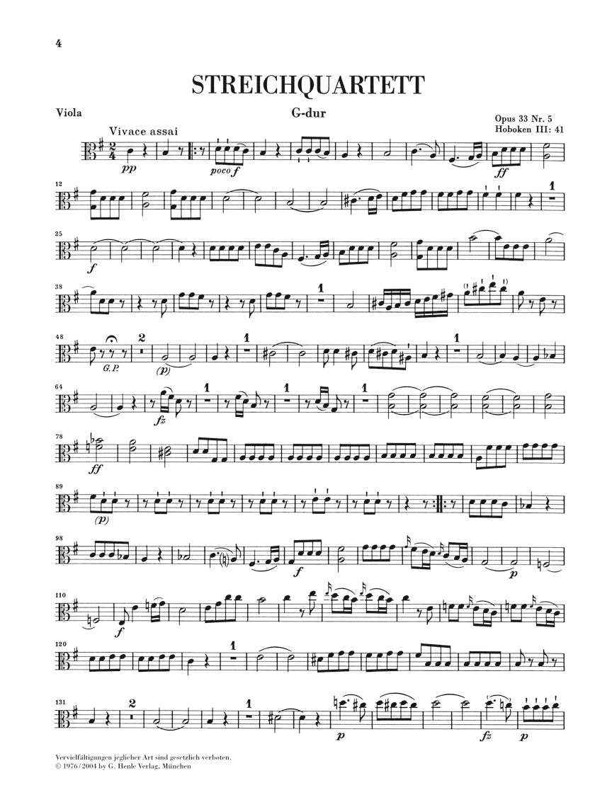 Haydn String Quartets Volume 5 Opus 33 (Russian Quartets)