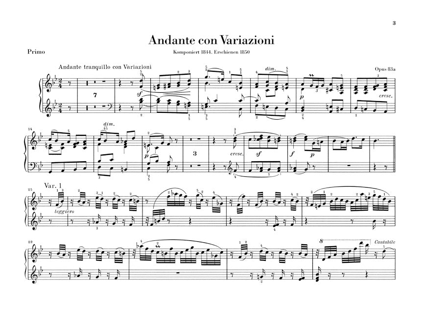 Mendelssohn Works for Piano Four-Hands