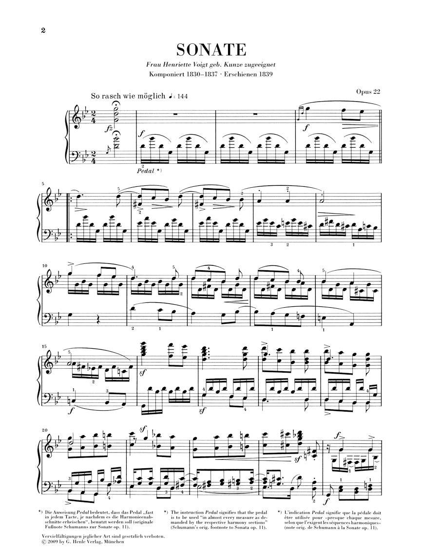 Schumann Piano Sonata in G minor Opus 22 (with Original Last Movement)